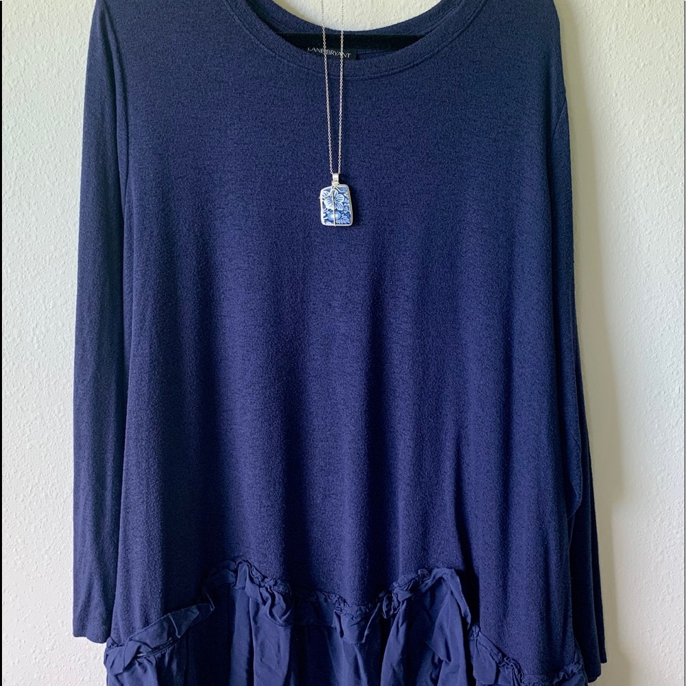 Lane Bryant Navy Blue swing top